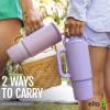imageEllo Port 40oz Tumbler with Carry Loop ampamp Integrated Handle Vacuum Insulated Stainless Steel Reusable Water Bottle Travel Mug with Leak Proof Lid ampamp Straw Perfect for Iced Coffee ampamp Tea SageBlack