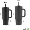 imageEllo Port 40oz Tumbler with Carry Loop ampamp Integrated Handle Vacuum Insulated Stainless Steel Reusable Water Bottle Travel Mug with Leak Proof Lid ampamp Straw Perfect for Iced Coffee ampamp Tea SageBlack