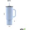 imageEllo Port 40oz Tumbler with Carry Loop ampamp Integrated Handle Vacuum Insulated Stainless Steel Reusable Water Bottle Travel Mug with Leak Proof Lid ampamp Straw Perfect for Iced Coffee ampamp Tea SageHalogen Blue