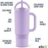 imageEllo Port 40oz Tumbler with Carry Loop ampamp Integrated Handle Vacuum Insulated Stainless Steel Reusable Water Bottle Travel Mug with Leak Proof Lid ampamp Straw Perfect for Iced Coffee ampamp Tea SageLilac