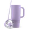 imageEllo Port 40oz Tumbler with Carry Loop ampamp Integrated Handle Vacuum Insulated Stainless Steel Reusable Water Bottle Travel Mug with Leak Proof Lid ampamp Straw Perfect for Iced Coffee ampamp Tea SageLilac