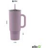 imageEllo Port 40oz Tumbler with Carry Loop ampamp Integrated Handle Vacuum Insulated Stainless Steel Reusable Water Bottle Travel Mug with Leak Proof Lid ampamp Straw Perfect for Iced Coffee ampamp Tea SageMauve