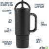 imageEllo Port 40oz Tumbler with Carry Loop ampamp Integrated Handle Vacuum Insulated Stainless Steel Reusable Water Bottle Travel Mug with Leak Proof Lid ampamp Straw Perfect for Iced Coffee ampamp Tea SageBlack