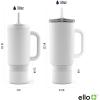 imageEllo Port 40oz Tumbler with Carry Loop ampamp Integrated Handle Vacuum Insulated Stainless Steel Reusable Water Bottle Travel Mug with Leak Proof Lid ampamp Straw Perfect for Iced Coffee ampamp Tea SageWhite