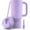 imageEllo Port 40oz Tumbler with Carry Loop ampamp Integrated Handle Vacuum Insulated Stainless Steel Reusable Water Bottle Travel Mug with Leak Proof Lid ampamp Straw Perfect for Iced Coffee ampamp Tea SageLilac