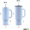 imageEllo Port 40oz Tumbler with Carry Loop ampamp Integrated Handle Vacuum Insulated Stainless Steel Reusable Water Bottle Travel Mug with Leak Proof Lid ampamp Straw Perfect for Iced Coffee ampamp Tea SageHalogen Blue