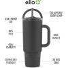 imageEllo Port 40oz Tumbler with Carry Loop ampamp Integrated Handle Vacuum Insulated Stainless Steel Reusable Water Bottle Travel Mug with Leak Proof Lid ampamp Straw Perfect for Iced Coffee ampamp Tea SageBlack