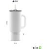 imageEllo Port 40oz Tumbler with Carry Loop ampamp Integrated Handle Vacuum Insulated Stainless Steel Reusable Water Bottle Travel Mug with Leak Proof Lid ampamp Straw Perfect for Iced Coffee ampamp Tea SageWhite