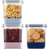 imageEllo Airtight Food Storage Plastic Canisters with NonSlip Base Locking Lids and Labels for Kitchen and Pantry Organization Perfect for Sugar Cereal Pasta  Set of 5 Mixed Set  Garden Goals3PC 66 Cup