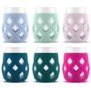 imageEllo Cru 17oz Stemless Wine Glass Set with Protective Silicone Sleeves Dishwasher Safe Cocktail Glass Pack Perfect for Summer Patios and Parties Festive Fun Holiday Gift for Women Men Her HimBerry Smash
