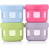 imageEllo Reusable Condiment Containers 4oz each with Screwon Leak Proof Lid  Perfect for Salad Dressing Sauce Dips Lunchbox Picnic Travel Bento Box  BPAFree  Dishwasher SafeNeon Dreams