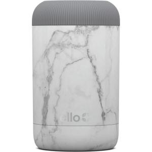 imageEllo 41 Stainless Steel Insulated Can Cooler 12 oz Works with 12 oz 16 oz and Slim Tall CansWhite Marble