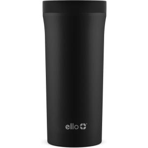 imageEllo Arabica 14oz Vacuum Insulated Stainless Steel Powder Coat Coffee Travel Mug with LeakProof Slider Lid Keeps Hot for 5 Hours Perfect for Coffee or Tea BPAFree TumblerBlack