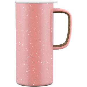 imageEllo Campy Vacuum Insulated Travel Mug with LeakProof Slider Lid and Comfy Carry Handle Perfect for Coffee or Tea BPA Free Avalon Sea 18ozGeorgia Peach