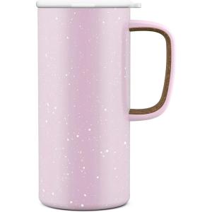 imageEllo Campy Vacuum Insulated Travel Mug with LeakProof Slider Lid and Comfy Carry Handle Perfect for Coffee or Tea BPA Free Avalon Sea 18ozPink Satin