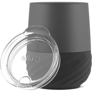 imageEllo Clink 12oz Vacuum Insulated Stainless Steel Wine Tumbler with Builtin Silicone Protection Coaster Stemless Wine Cup Coffee Tea Champaign Cocktail GraphiteGraphite
