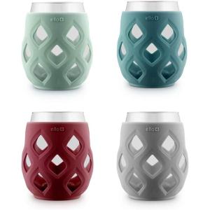 imageEllo Cru 17oz Stemless Wine Glass Set with Protective Silicone Sleeves Dishwasher Safe Cocktail Glass Pack Perfect for Summer Patios and Parties Festive Fun Holiday Gift for Women Men Her HimHoliday Jewels
