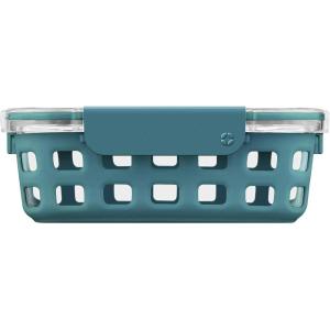 imageEllo Duraglass Meal Prep Container Glass Food Storage Container with Silicone Sleeve and Airtight BPAFree Plastic Lid Dishwasher Microwave and Freezer Safe34 Cup Antigua