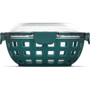 imageEllo Duraglass Meal Prep Lunch Bowl Container 5 cup Glass Food Storage Container with Silicone Sleeve and Airtight BPAFree Plastic Lid Dishwasher Microwave and Freezer SafeWatercress