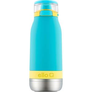 imageEllo Emma 14oz Vacuum Insulated Stainless Steel Kids Water Bottle with Straw and Builtin Carrying Handle and LeakProof Locking Lid for School Backpack Lunchbox and Outdoor SportsSky