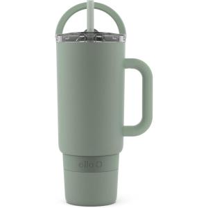 imageEllo Port 40oz Tumbler with Carry Loop ampamp Integrated Handle Vacuum Insulated Stainless Steel Reusable Water Bottle Travel Mug with Leak Proof Lid ampamp Straw Perfect for Iced Coffee ampamp Tea SageMatcha