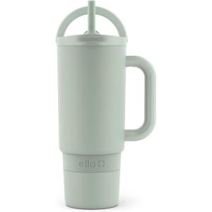 imageEllo Port 40oz Tumbler with Carry Loop ampamp Integrated Handle Vacuum Insulated Stainless Steel Reusable Water Bottle Travel Mug with Leak Proof Lid ampamp Straw Perfect for Iced Coffee ampamp Tea SageSage