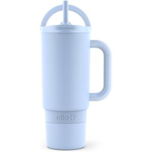 imageEllo Port 40oz Tumbler with Carry Loop ampamp Integrated Handle Vacuum Insulated Stainless Steel Reusable Water Bottle Travel Mug with Leak Proof Lid ampamp Straw Perfect for Iced Coffee ampamp Tea SageHalogen Blue