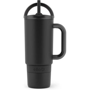 imageEllo Port 40oz Tumbler with Carry Loop ampamp Integrated Handle Vacuum Insulated Stainless Steel Reusable Water Bottle Travel Mug with Leak Proof Lid ampamp Straw Perfect for Iced Coffee ampamp Tea SageBlack