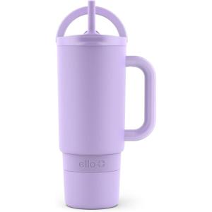 imageEllo Port 40oz Tumbler with Carry Loop ampamp Integrated Handle Vacuum Insulated Stainless Steel Reusable Water Bottle Travel Mug with Leak Proof Lid ampamp Straw Perfect for Iced Coffee ampamp Tea SageLilac