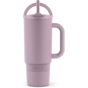 imageEllo Port 40oz Tumbler with Carry Loop ampamp Integrated Handle Vacuum Insulated Stainless Steel Reusable Water Bottle Travel Mug with Leak Proof Lid ampamp Straw Perfect for Iced Coffee ampamp Tea SageMauve
