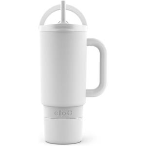 imageEllo Port 40oz Tumbler with Carry Loop ampamp Integrated Handle Vacuum Insulated Stainless Steel Reusable Water Bottle Travel Mug with Leak Proof Lid ampamp Straw Perfect for Iced Coffee ampamp Tea SageWhite