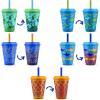 imageEllo Kids Plastic Reusable 12oz Chameleon Color Changing Cups With Twist on Lids and Straw