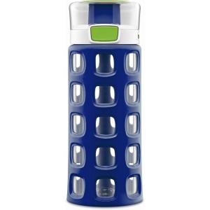 imageEllo Dash Tritan Plastic Kids Water Bottle with Silicone SleeveTouchdown Blue