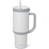 imageEllo Oasis Tumbler with Handle ampamp Retracting Straw  Reusable Insulated Stainless Steel Cup 100 Leakproof Gifts for Teens Women Men  Keeps cold for 20 Hours 40oz 30oz Cup Holder FriendlyGrayscale