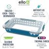 imageEllo Duraglass Bakeware  Glass Baking Dish with Airtight Durable Tritan Lid and Silicone Sleeve Trivet  Freezer to Oven Safe 7 x 112 Quart Aquaviva