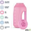 imageEllo Hydra 64oz Half Gallon Water Jug with Handle and Motivational Time Markers for All Day Hydration Plastic Reusable Water Bottle with Straw and Locking Leak Proof Lid BPA FreeBubblegum