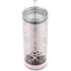 imageEllo Peak Double Wall Insulated Plastic Tumbler with Straw 22 oz Pink Satin Lasers