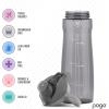 imagePogo Plastic Water Bottle with Chug Lid and Carry Handle Reusable BPA Free Dishwasher Safe Perfect for Travel School Outdoors and Gym  18oz 32oz 40oz 64ozGrey