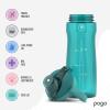 imagePogo Plastic Water Bottle with Chug Lid and Carry Handle Reusable BPA Free Dishwasher Safe Perfect for Travel School Outdoors and Gym  18oz 32oz 40oz 64ozTeal