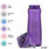 imagePogo Plastic Water Bottle with Chug Lid and Carry Handle Reusable BPA Free Dishwasher Safe Perfect for Travel School Outdoors and Gym  18oz 32oz 40oz 64ozPurple
