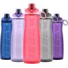 imagePogo Plastic Water Bottle with Chug Lid and Carry Handle Reusable BPA Free Dishwasher Safe Perfect for Travel School Outdoors and Gym  18oz 32oz 40oz 64ozPink