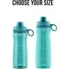 imagePogo Plastic Water Bottle with Chug Lid and Carry Handle Reusable BPA Free Dishwasher Safe Perfect for Travel School Outdoors and Gym  18oz 32oz 40oz 64ozBlue Atoll