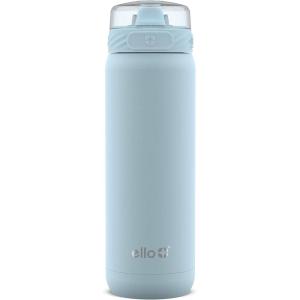 imageEllo Cooper Stainless Steel Water Bottle with Straw and Carry Handle Double Walled and Vacuum Insulated Metal Leak Proof Locking Lid with Soft Silicone Spout Reusable BPA Free 22oz 32oz 40ozLight Blue