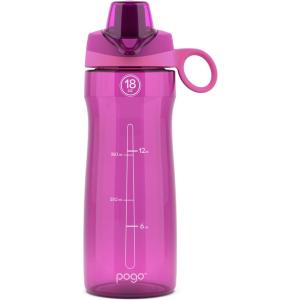 imagePogo Plastic Water Bottle with Chug Lid and Carry Handle Reusable BPA Free Dishwasher Safe Perfect for Travel School Outdoors and Gym  18oz 32oz 40oz 64ozFuchsia