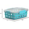 imageEllo DuraGlass Glass Food Storage Containers  Meal Prep Container with Silicone Sleeve and Airtight Lid 5 Cup Sky Blue