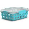 imageEllo DuraGlass Glass Food Storage Containers  Meal Prep Container with Silicone Sleeve and Airtight Lid 5 Cup Sky Blue