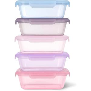 imageEllo Snap ampamp Nest 10Piece 45 Cup Plastic Meal Prep Set Reusable Food Containers for Healthy Eating Freezer Dishwasher Safe Desert FestivalBerry Fields