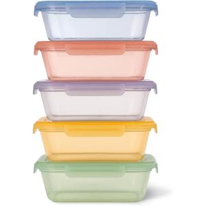 imageEllo Snap ampamp Nest 10Piece 45 Cup Plastic Meal Prep Set Reusable Food Containers for Healthy Eating Freezer Dishwasher Safe Desert FestivalDesert Festival
