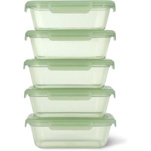 imageEllo Snap ampamp Nest 10Piece 45 Cup Plastic Meal Prep Set Reusable Food Containers for Healthy Eating Freezer Dishwasher Safe Desert FestivalSage