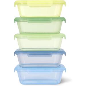 imageEllo Snap ampamp Nest 10Piece 45 Cup Plastic Meal Prep Set Reusable Food Containers for Healthy Eating Freezer Dishwasher Safe Desert FestivalSeafoam